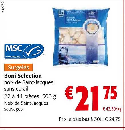 boni sélection noix de saint-jacques sans corail