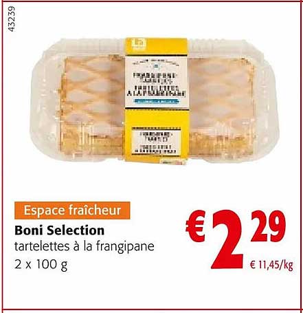 boni sélection tartelettes à la frangipane