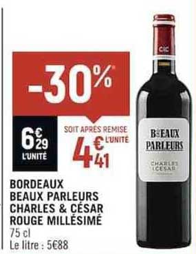 bordeaux beaux parleurs charles & césar rouge millésimé