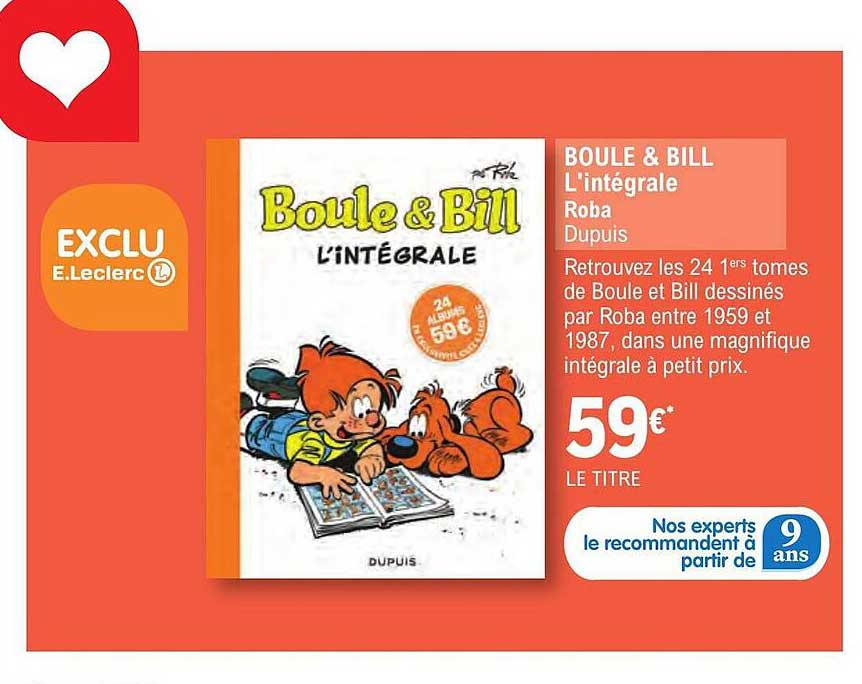 boule & bill l'intégrale roba