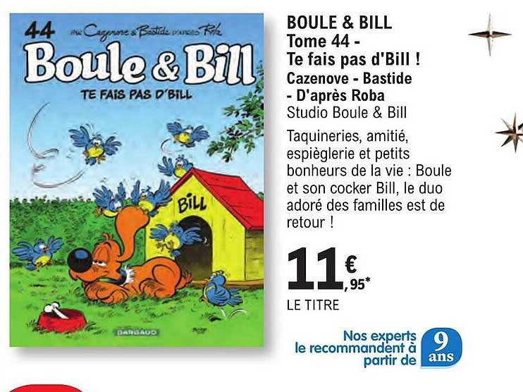 boule & bill tome 44 - te fais pas d'bill! cazenove - bastide - d'après roba