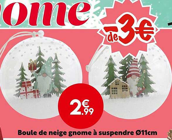 boule de neige gnome à suspendre