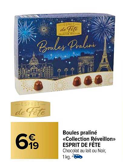boules praliné «collection réveillon» esprit de fête