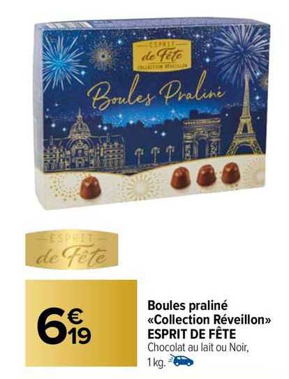 boules praliné «collection réveillon» esprit de fête