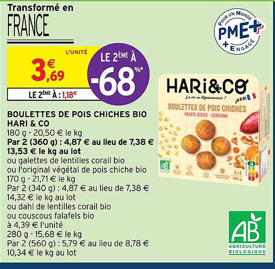 Boulettes De Pois Chiches Bio Hari & Co