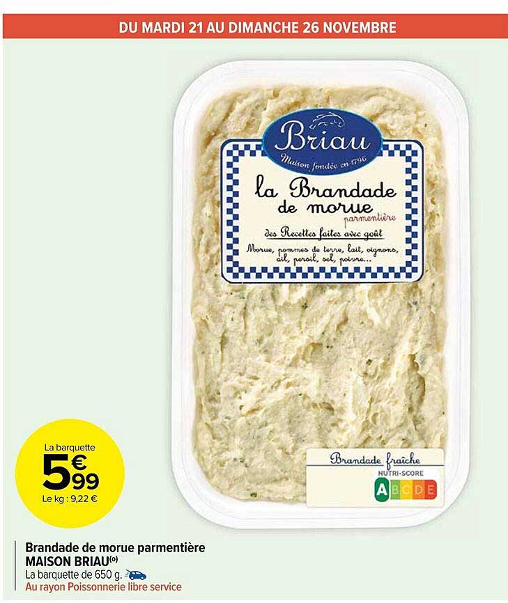 Brandade De Morue Parmentière Maison Briau