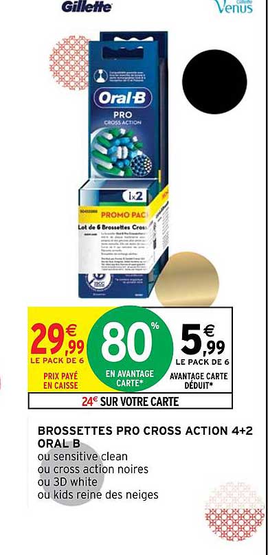 brossettes pro cross action 4+2 oral b