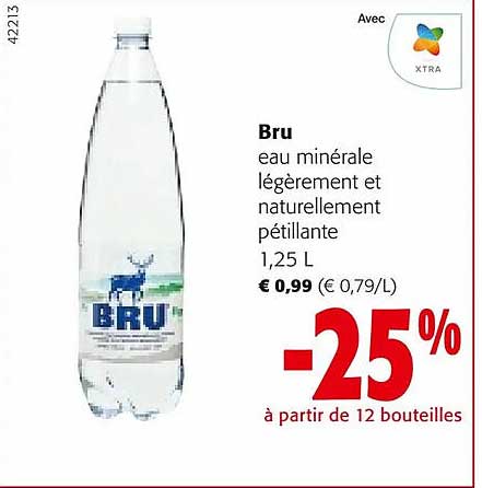 bru eau minérale légèrement et naturellement pétillante