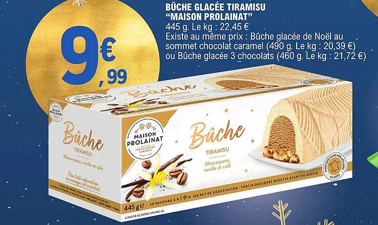bûche glacée tiramisu "maison prolainat"