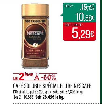 Café Soluble Spécial Filtre Nescafe