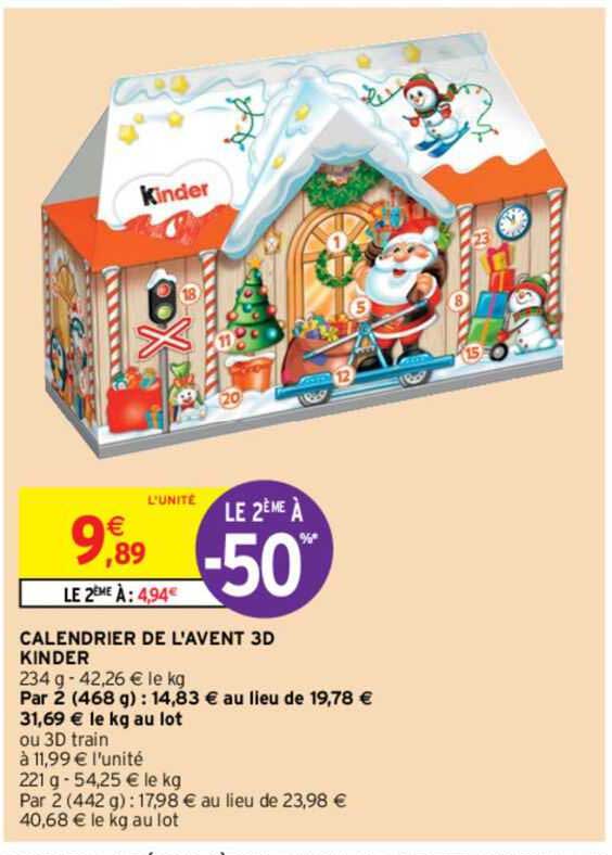 calendrier de l'avent 3d kinder