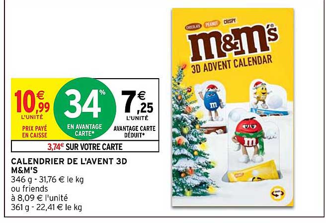 calendrier de l'avent 3d m&m's