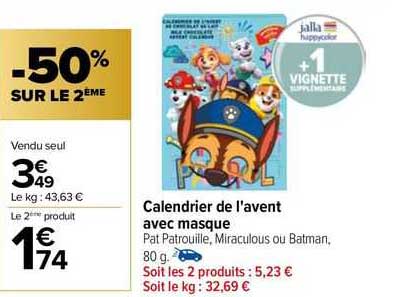 calendrier de l'avent avec masque