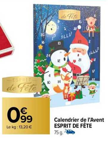 calendrier de l'avent esprit de fête