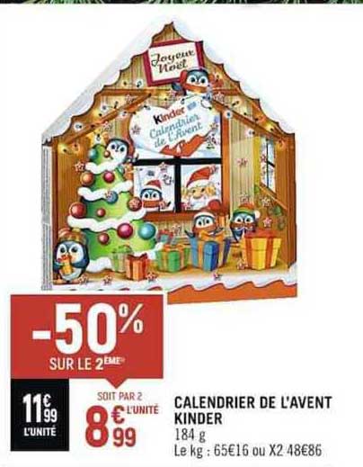 calendrier de l'avent kinder