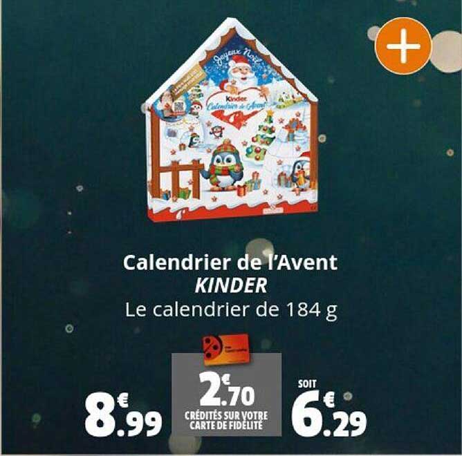 calendrier de l'avent kinder