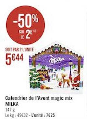calendrier de l'avent magic mix milka