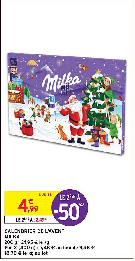 calendrier de l'avent milka