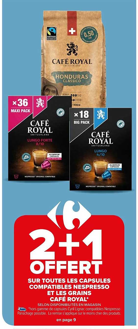capsules compatibles nespresso et les grains café royal