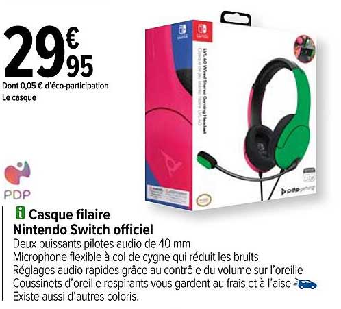 Casque Filaire Nintendo Switch Officiel