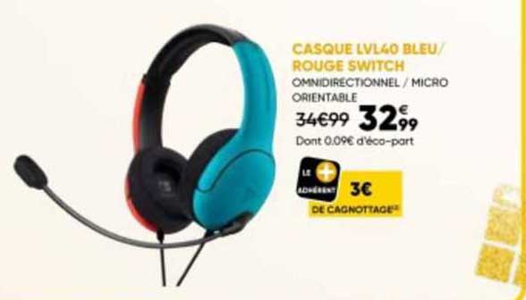 casque lvl40 bleu ou rouge switch