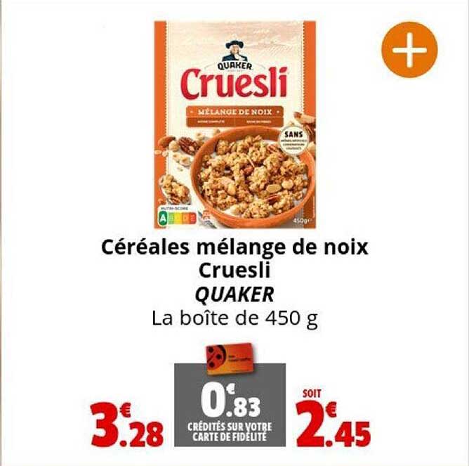 Céréales Mélange De Noix Cruesli Quaker