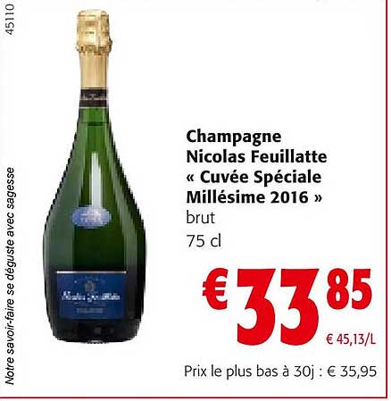 champagne nicolas feuillatte «cuvée spéciale millésime 2016»