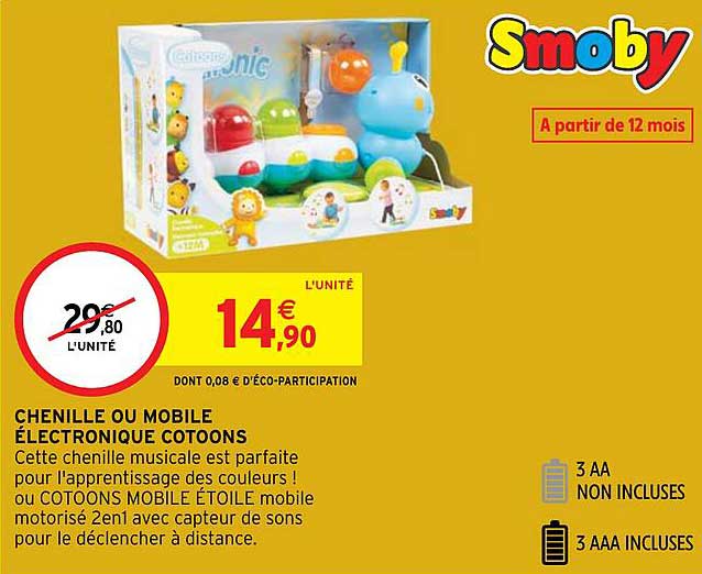 chenille ou mobile électronique cotoons