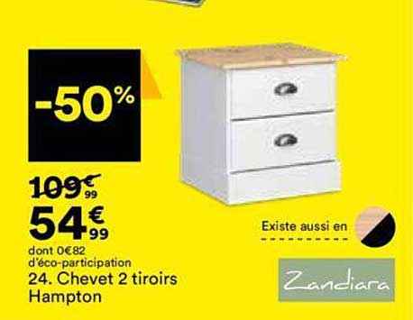 chevet 2 tiroirs hampton zandiara