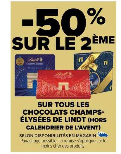 chocolats champs-élysées de lindt