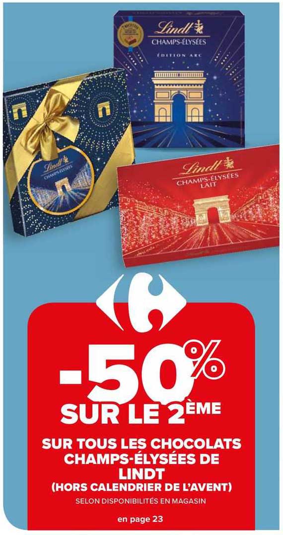 chocolats champs-élysées de lindt