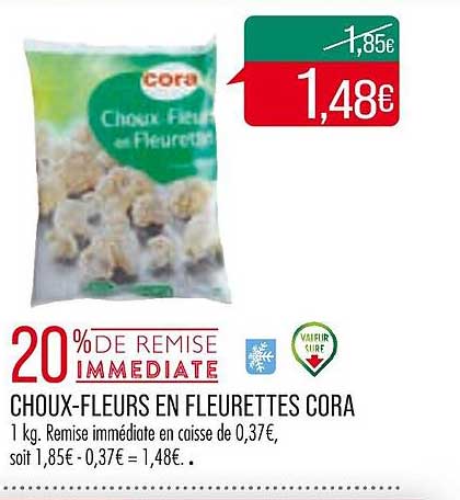 choux-fleurs en fleurettes cora