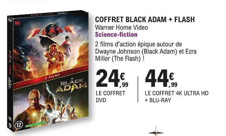 coffret black adam + flash warmer home video science-fiction