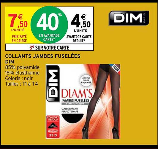 collants jambes fuselées dim