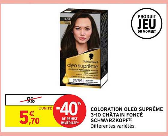 coloration oleo suprême 3-10 châtain foncé schwarzkopf