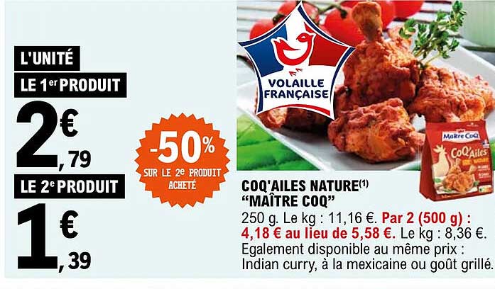 coq'ailes nature "maître coq"