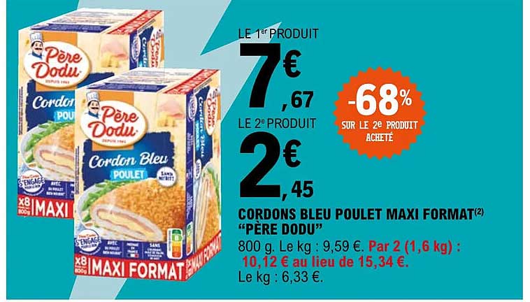 cordons bleu poulet maxi format "père dodu"