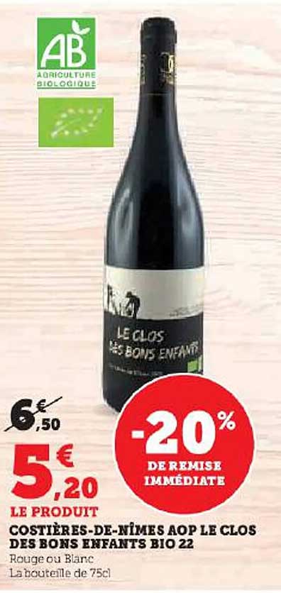 costières-de-nîmes aop le clos des bons enfants bio 22