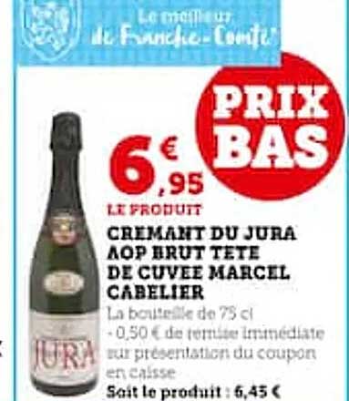 crémant du jura aop brut tête de cuvée marcel cabelier