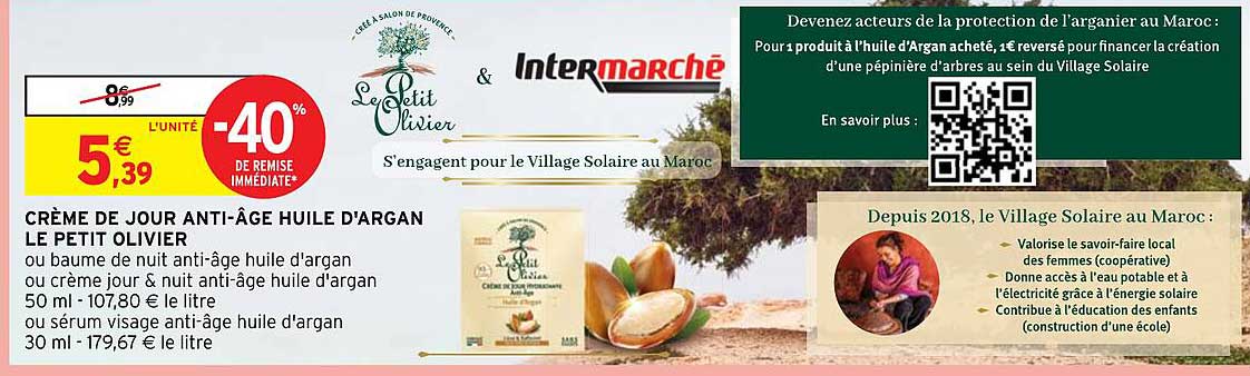 crème de jour anti-âge huile d'argan le petit olivier