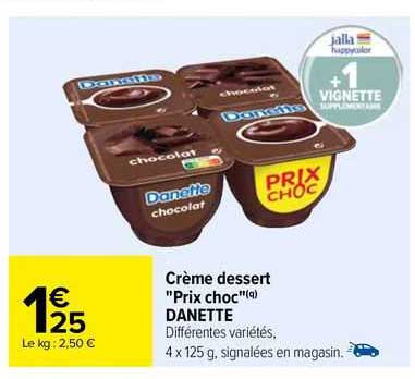 crème dessert "prix choc" danette