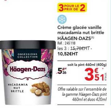 crème glacée vanille macadamia nut brittle häagen-dazs