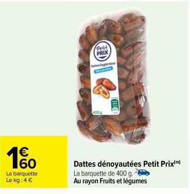 dattes dénoyautées petit prix