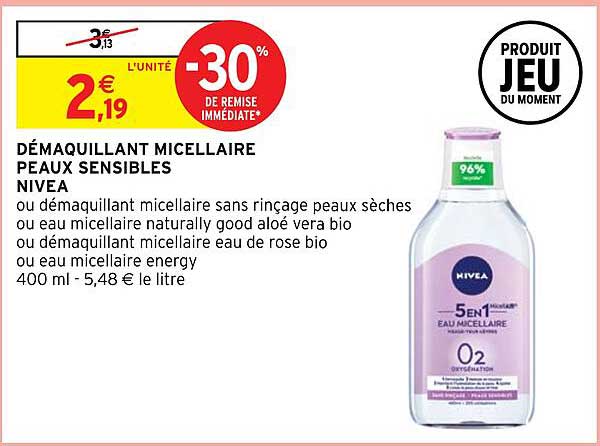 démaquillant micellaire peaux sensibles nivea