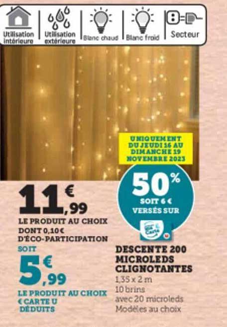 descente 200 microleds clignotantes