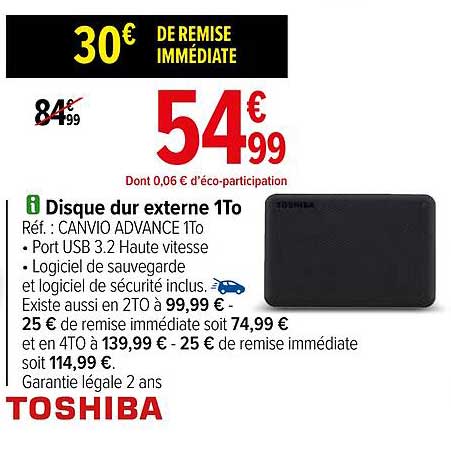 Disque Dur Externe 1to Toshiba