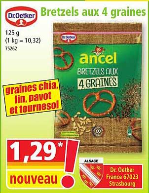 dr.oetker bretzels aux 4 graines