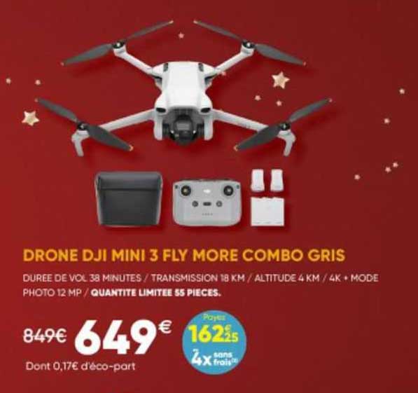 drone dji mini 3 fly more combo gris