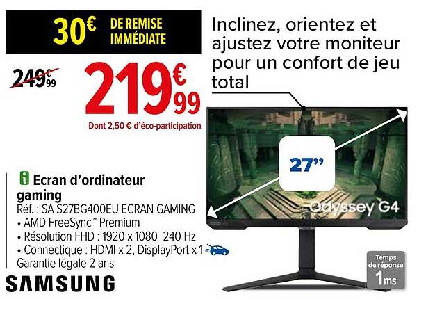 écran d'ordinateur gaming 27" samsung