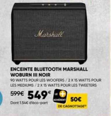Enceinte Bluetooth Marshall Woburn III Noir